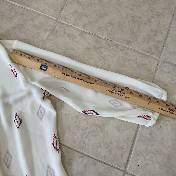 The Limited Ivory Baby Doll Tunic women’s S  puff sleeves Aztec Rodeo Boho - Picture 12 of 12